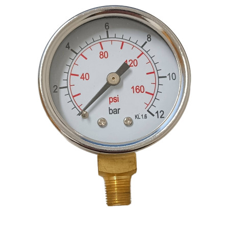 Manometr Powietrza 0-12 Bar Boczne Wyjście 1/8"