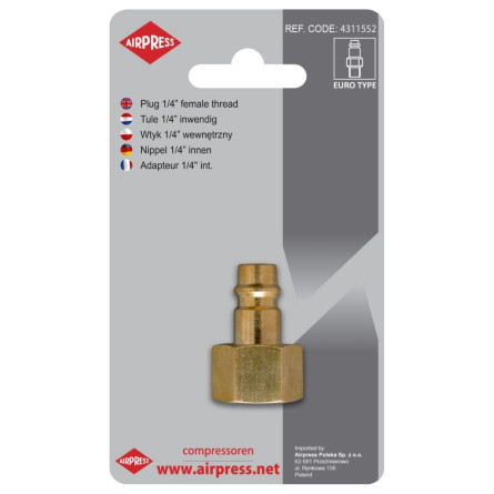 Wtyk Pneumatyczny 1/4" Gwint Wewnętrzny
